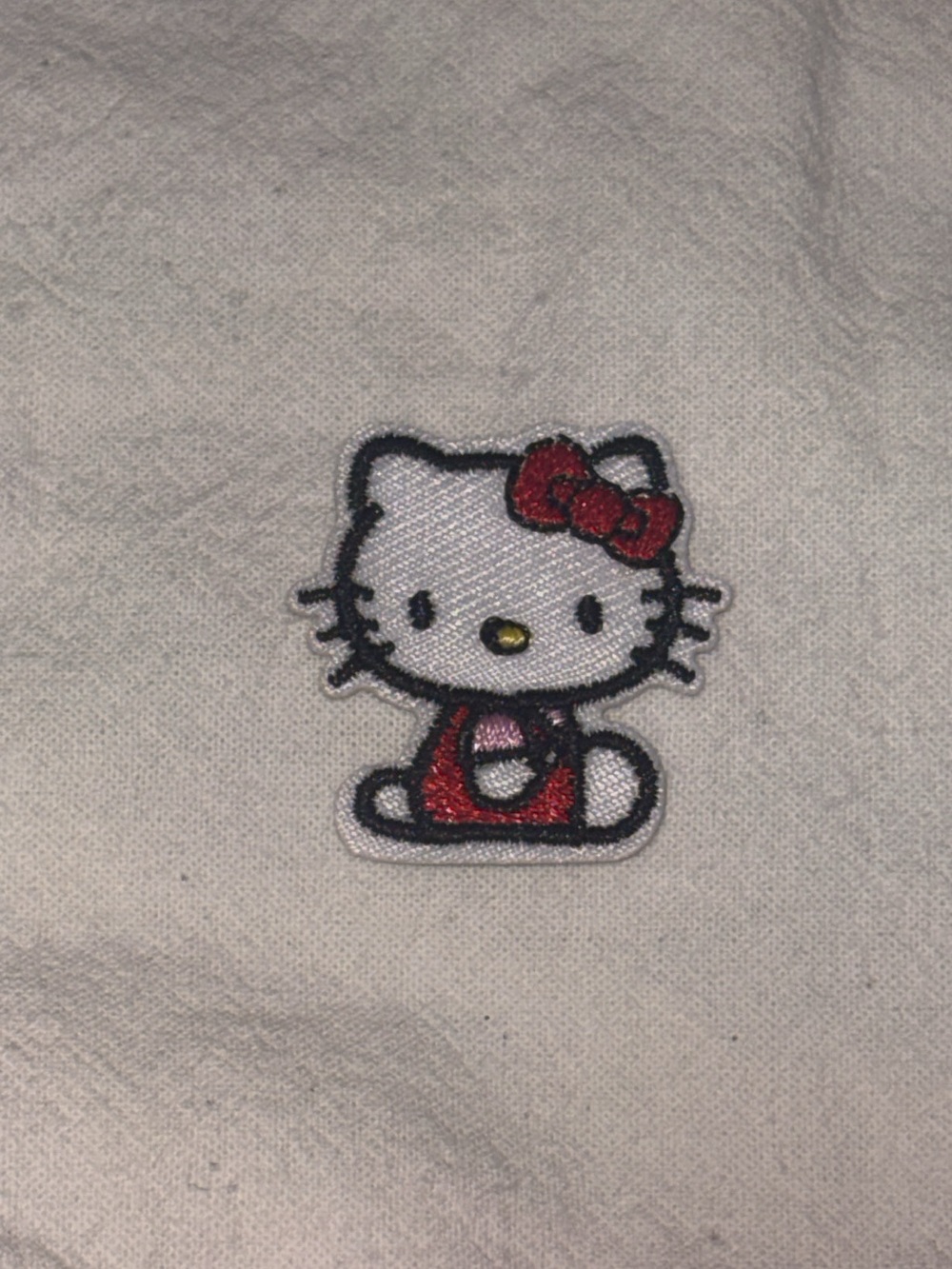 Hello Kitty Embroidered Patch in White and Red